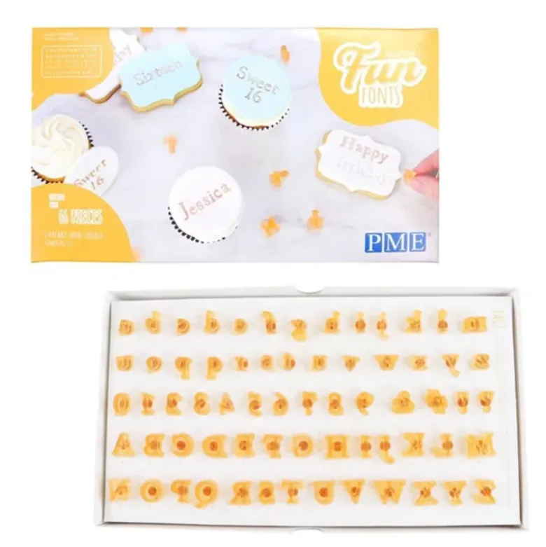 Tampons embosseurs alphabet Fun Fonts PME (x66)