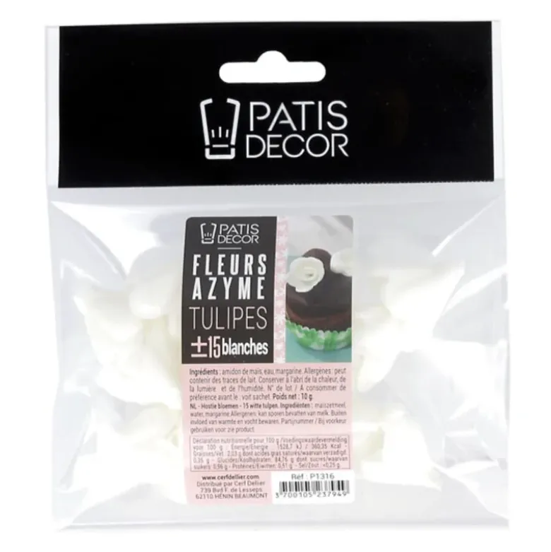Tulipe blanche en azyme (x15)