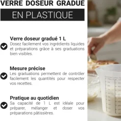 Verre doseur gradué plastique 1 L